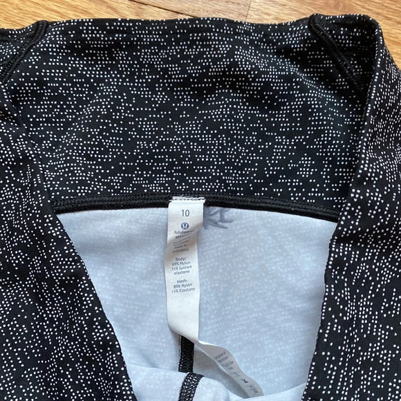 Lululemon Train Times Crop 17 inches Soundwave White Black / Black Polka Dots 10 - Picture 8 of 13